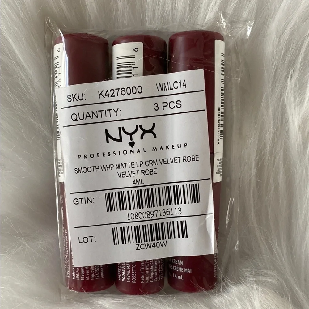 New 3 pack of NYX smooth whip Matte Lip cream velvet robe